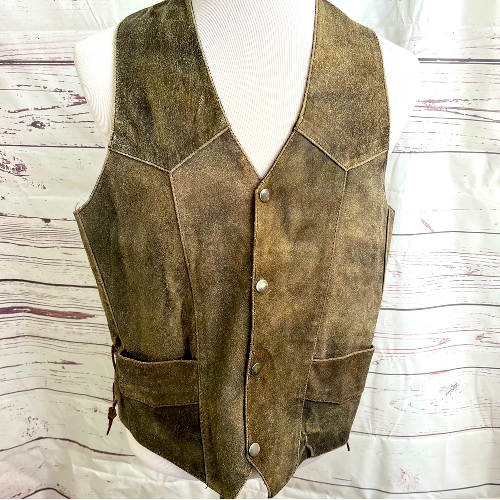 UNIK leather vest size medium brown